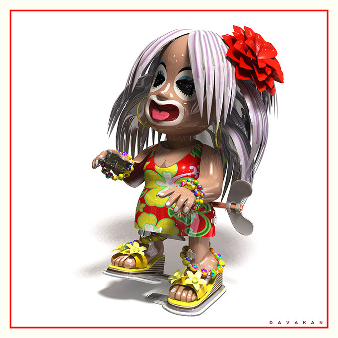 3DCG Illustration Strata DAVAKAN  ダバカン CGイラスト Tin Toy ブリキのおもちゃ